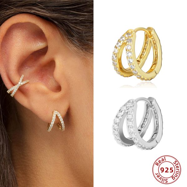 new design gold silver double circle micro pave cz earrings for women 925 sterling silver mini huggie hoop earrings 2020 brincos, Golden;silver
new design gold silver double circle micro pave cz earrings for women 925 sterling silver mini huggie hoop earrings 2020 brincos, Golden;silver