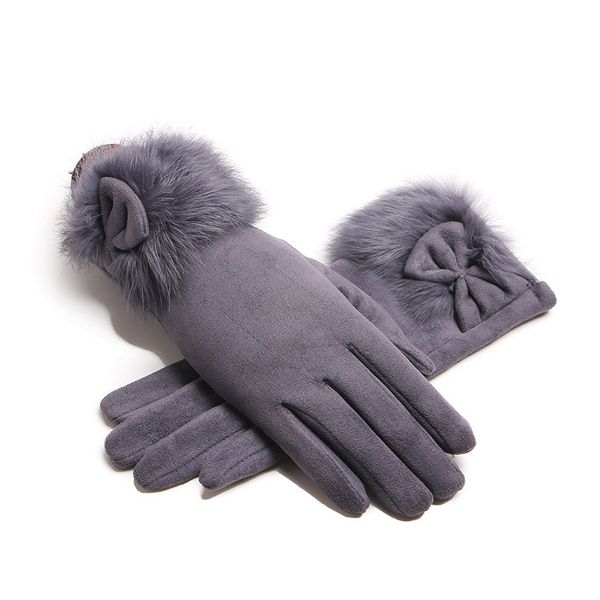 five fingers gloves winter female suede leather bow plush wrist mitten women thick plus windproof warm touch screen driving j22, Blue;gray
five fingers gloves winter female suede leather bow plush wrist mitten women thick plus windproof warm touch screen driving j22, Blue;gray