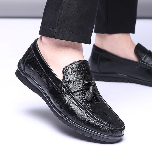 men leather shoes soft slip-on sneakers male tassel comfortable men shoes outdoor casual business loafers moccasins, Black
men leather shoes soft slip-on sneakers male tassel comfortable men shoes outdoor casual business loafers moccasins, Black