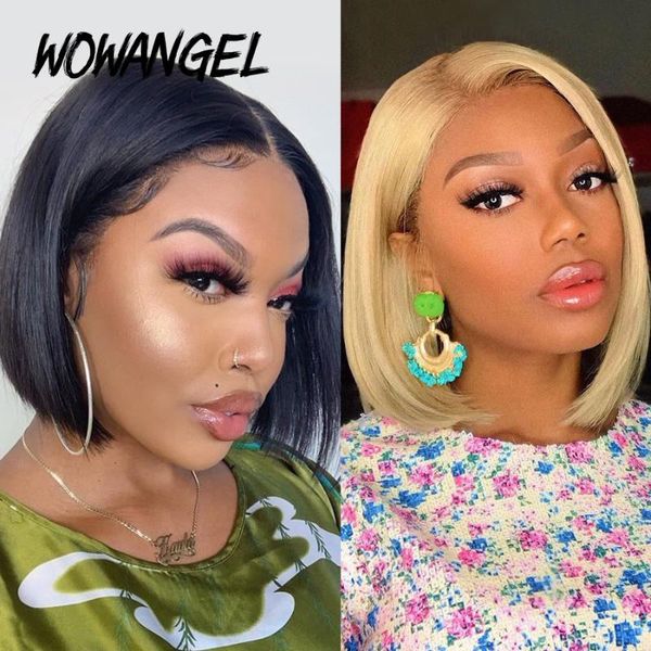wowangel 13*4 lace front human hair wigs 613/natural black color baby hair brazilian remy straight short bob fast shipping, Black;brown
wowangel 13*4 lace front human hair wigs 613/natural black color baby hair brazilian remy straight short bob fast shipping, Black;brown