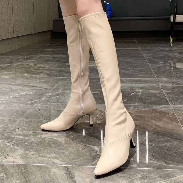 boots fashion pointed toe high heels long women autumn solid pu leather booties woman side zipper knee-high botas female, Black
boots fashion pointed toe high heels long women autumn solid pu leather booties woman side zipper knee-high botas female, Black