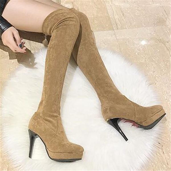 winter long boots women pointed high-high stretch women's thigh boot thin heel slim over the knee high wild thin heel boot, Black
winter long boots women pointed high-high stretch women's thigh boot thin heel slim over the knee high wild thin heel boot, Black