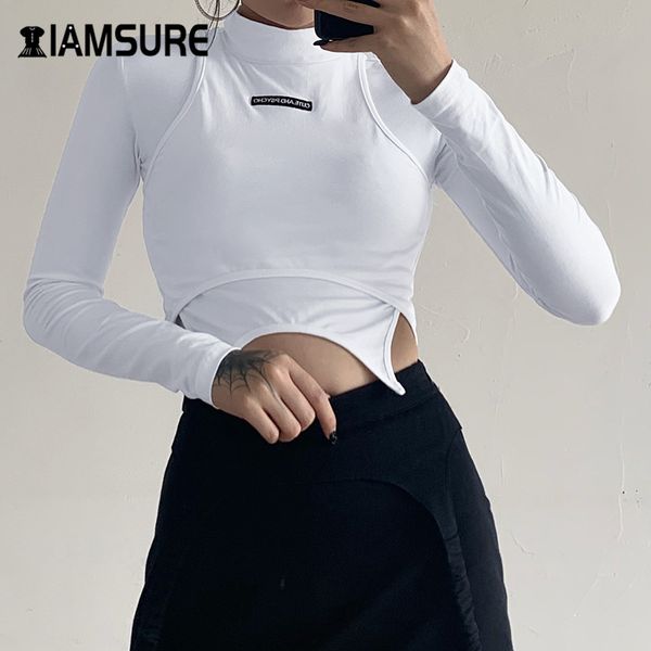 iamsure осень streetwear с длинным рукавом обрезанной рубашки для женщин letter printed тонкого outfit повседневной женщины ребристой рубашк, White
iamsure осень streetwear с длинным рукавом обрезанной рубашки для женщин letter printed тонкого outfit повседневной женщины ребристой рубашк, White