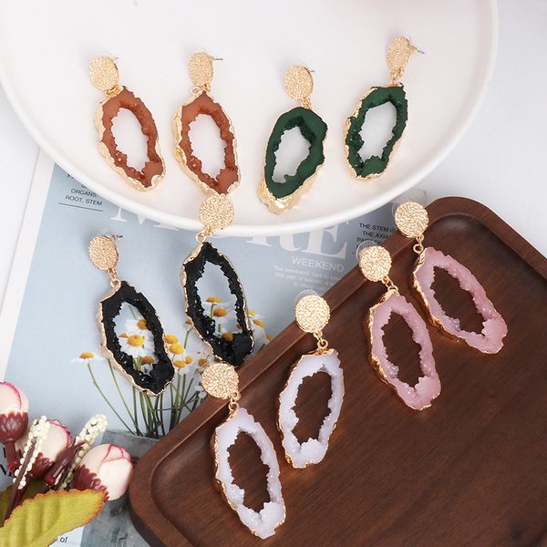 vintage hollow drusy drop earring candy color newly summer statement geometric earrings women wedding jewelry accessories, Silver
vintage hollow drusy drop earring candy color newly summer statement geometric earrings women wedding jewelry accessories, Silver