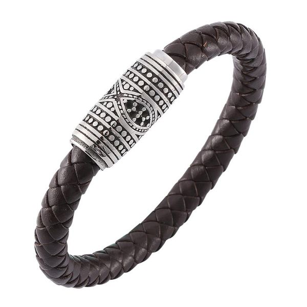 charm bracelets vintage personality pattern men's brown woven leather bracelet stainless steel magnetic buckle fashion 7-sp0149, Golden;silver
charm bracelets vintage personality pattern men's brown woven leather bracelet stainless steel magnetic buckle fashion 7-sp0149, Golden;silver