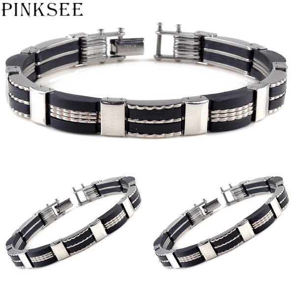 pinksee men black stainless steel silica gel hand chain cross motorcycle biker male personality jewelry accessories
pinksee men black stainless steel silica gel hand chain cross motorcycle biker male personality jewelry accessories