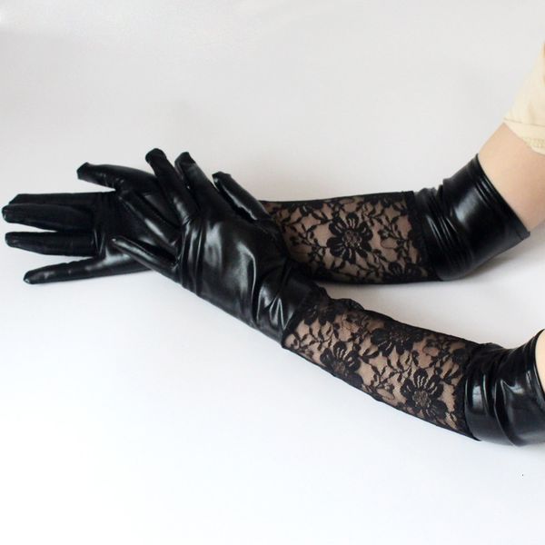 1pair women fashion patchwork lace faux long leather black ladies elbow length mittens adults clubwear party gloves 3n5j, Silver
1pair women fashion patchwork lace faux long leather black ladies elbow length mittens adults clubwear party gloves 3n5j, Silver
