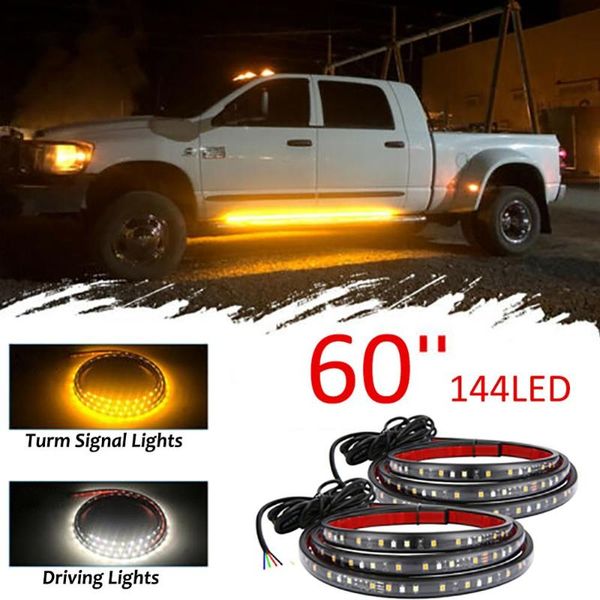2pcs 60inchs double color car soft tube led strip drl flowing turn signal lamp daytime running strip 144led white and amber 12v
2pcs 60inchs double color car soft tube led strip drl flowing turn signal lamp daytime running strip 144led white and amber 12v