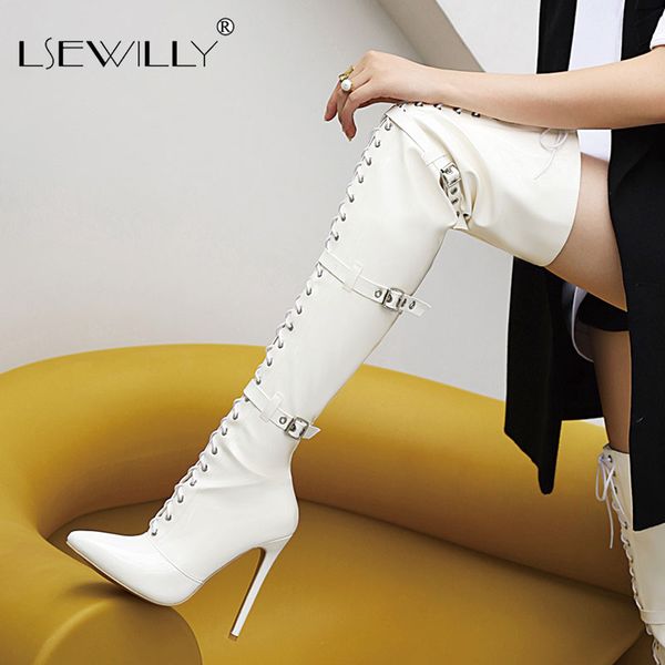 lsewilly patent leather women thigh high boots pointed toe over the knee boots winter high heel lady shoes buckle strap, Black
lsewilly patent leather women thigh high boots pointed toe over the knee boots winter high heel lady shoes buckle strap, Black