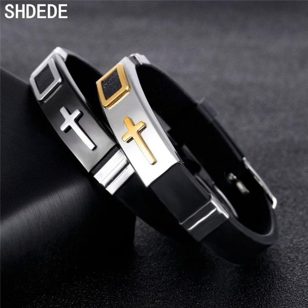 shdede fashion classic cross stainless steel bracelets bangles brand silicone men black punk vintage style jewelry +o1247
shdede fashion classic cross stainless steel bracelets bangles brand silicone men black punk vintage style jewelry +o1247