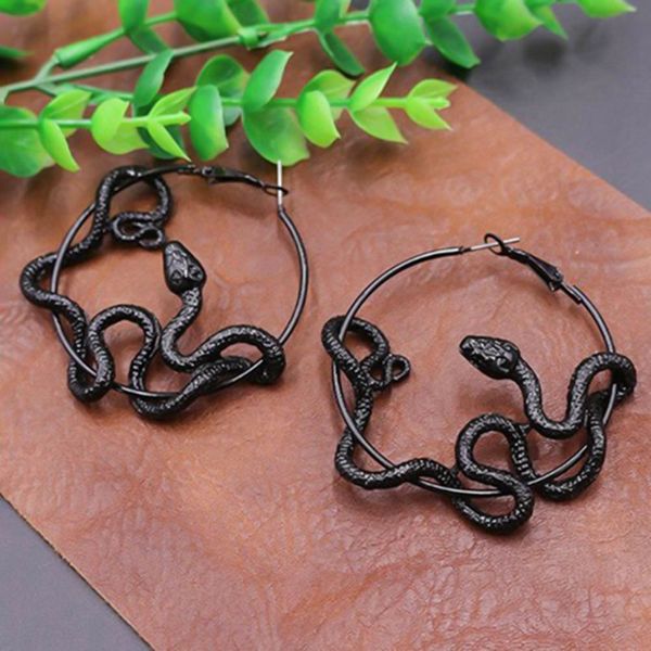 hoop & huggie 2021 cool punk antique animal black snake earrings crazy twining personality statement jewelry, Golden;silver
hoop & huggie 2021 cool punk antique animal black snake earrings crazy twining personality statement jewelry, Golden;silver