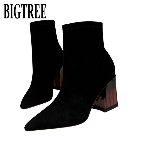 bigtree 2020 new fashion ankle elastic sock boots chunky high heels winter warm women party booties pointed toe shoes woman, Black
bigtree 2020 new fashion ankle elastic sock boots chunky high heels winter warm women party booties pointed toe shoes woman, Black