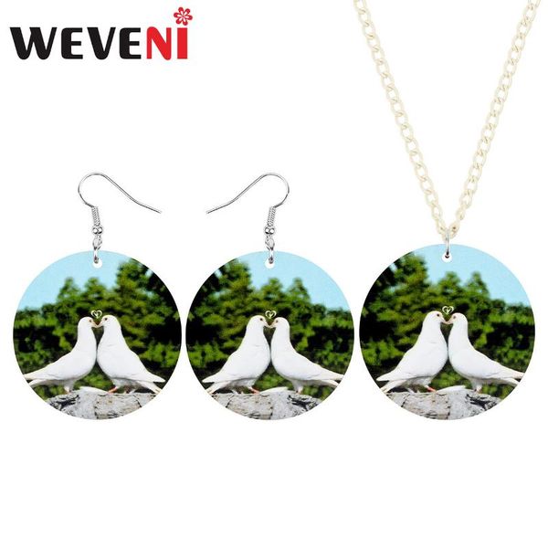 weveni acrylic round lovely peace dove jewelry sets animal bird earrings necklace for women teens kids charms gifts decoration, Silver
weveni acrylic round lovely peace dove jewelry sets animal bird earrings necklace for women teens kids charms gifts decoration, Silver