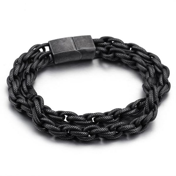 punk vintage men's black stainless steel double chain link bracelet with magnetic clasp men biker bracelets bangles jewelry
punk vintage men's black stainless steel double chain link bracelet with magnetic clasp men biker bracelets bangles jewelry