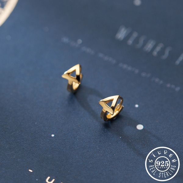 925 sterling silver geometric triangle shape small hoops earrings gold color plated minimalist ear rings fine jewelry for women, Golden;silver
925 sterling silver geometric triangle shape small hoops earrings gold color plated minimalist ear rings fine jewelry for women, Golden;silver