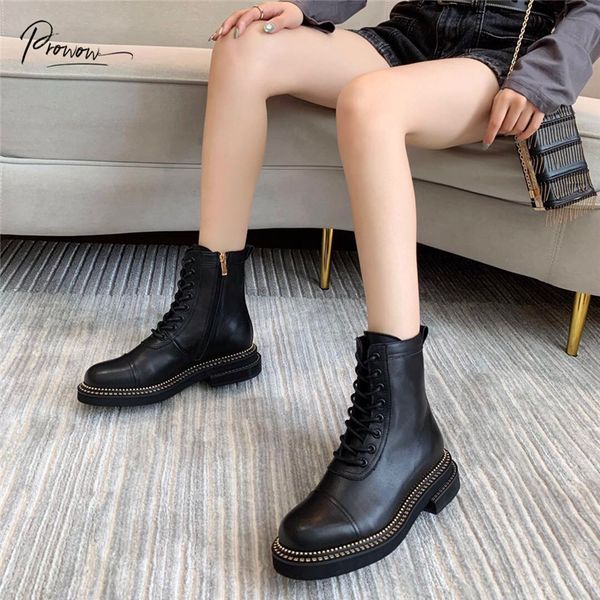 boots prowow fashion black genuine leather women ankle round toe lace up thick low heel autumn shoes woman
boots prowow fashion black genuine leather women ankle round toe lace up thick low heel autumn shoes woman