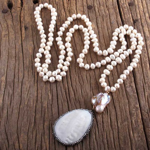 rh fashion boho jewelry pearl beads knotted freshwater pendant necklaces women bohemia pearl necklace gift dropship, Silver
rh fashion boho jewelry pearl beads knotted freshwater pendant necklaces women bohemia pearl necklace gift dropship, Silver