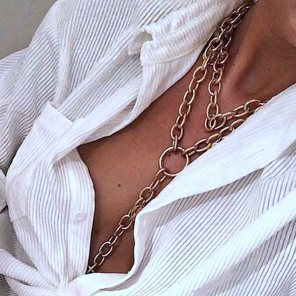 new punk long chain circle pendant necklace collar statement hip hop women jewelry, Silver
new punk long chain circle pendant necklace collar statement hip hop women jewelry, Silver
