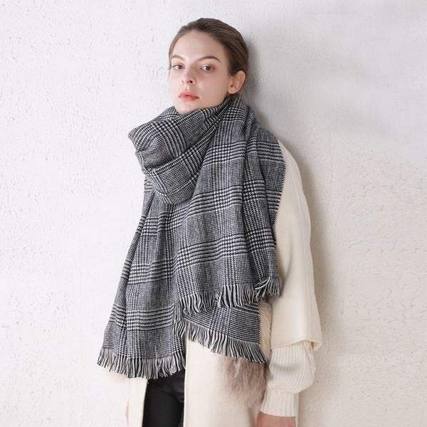 2020 winter scarf for women cashmere scarves plaid designer neck warm thick shawl wrap lady bandana female foulard, Blue;gray
2020 winter scarf for women cashmere scarves plaid designer neck warm thick shawl wrap lady bandana female foulard, Blue;gray