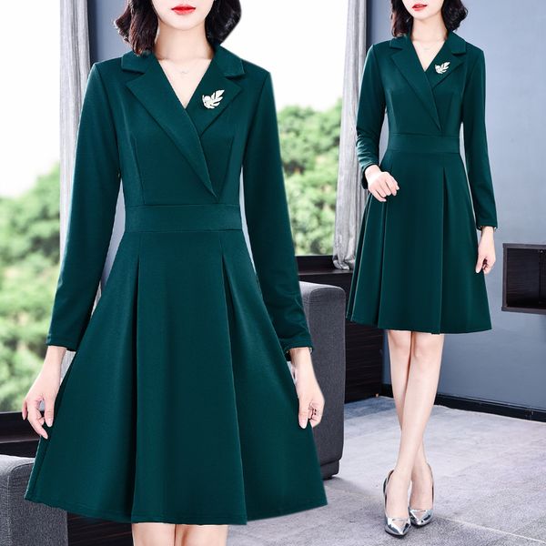 ladies dress long sleeve blazer collar business dress 2020 autumn winter plus size dress elegant women's dresses m l xl 2xl 3xl 4xl, Black
ladies dress long sleeve blazer collar business dress 2020 autumn winter plus size dress elegant women's dresses m l xl 2xl 3xl 4xl, Black