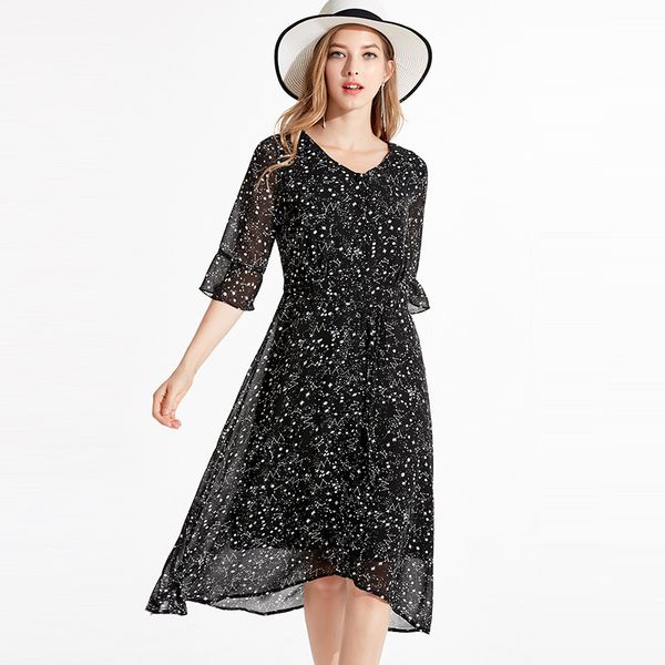 l - 4xl 5xl plus size elegant chiffon new summer autumn 2020 women dress half sleeve big size black and white print midi a line lady, Black;gray
l - 4xl 5xl plus size elegant chiffon new summer autumn 2020 women dress half sleeve big size black and white print midi a line lady, Black;gray