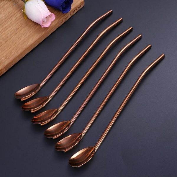drinking straws 6 pcs/pack stainless steel oval shape metal spoon straw reusable cocktail spoons set(rose gold)
drinking straws 6 pcs/pack stainless steel oval shape metal spoon straw reusable cocktail spoons set(rose gold)
