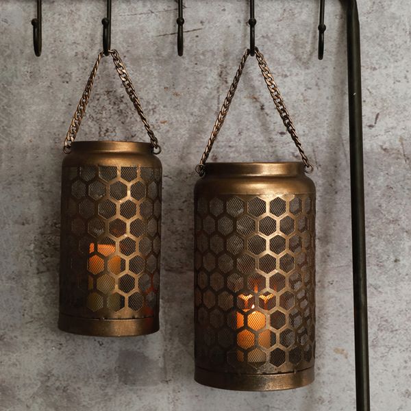 candle holders industrial retro antique lanterns hanging