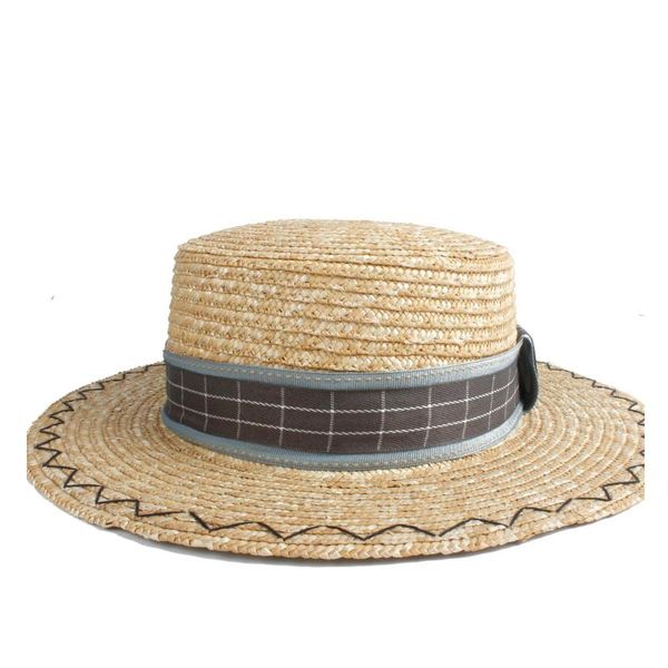 wide brim hats 2021 wheat straw women sun hat summer sunbonnet lady flat boater beach sunhat jazz size 56-58cm, Blue;gray 
wide brim hats 2021 wheat straw women sun hat summer sunbonnet lady flat boater beach sunhat jazz size 56-58cm, Blue;gray