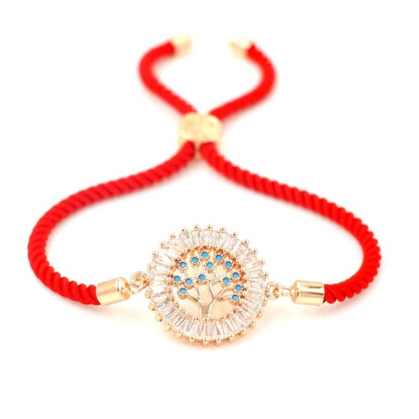 women round life tree charm plant bracelet red thread rope lucky lover micro inlay zircon gold bracelets adjustable girl jewelry, Red;blue
women round life tree charm plant bracelet red thread rope lucky lover micro inlay zircon gold bracelets adjustable girl jewelry, Red;blue