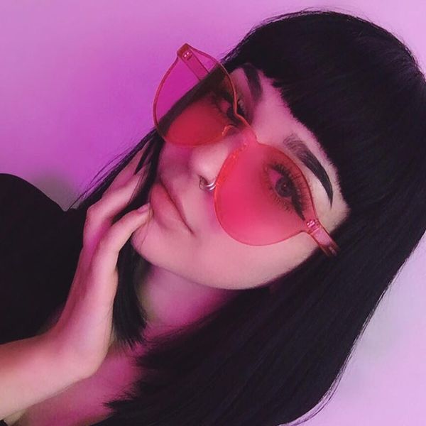 fashion cute retro rimless sunglasses designer sun glasses hue candy color eyewear mirror uv400, White;black
fashion cute retro rimless sunglasses designer sun glasses hue candy color eyewear mirror uv400, White;black