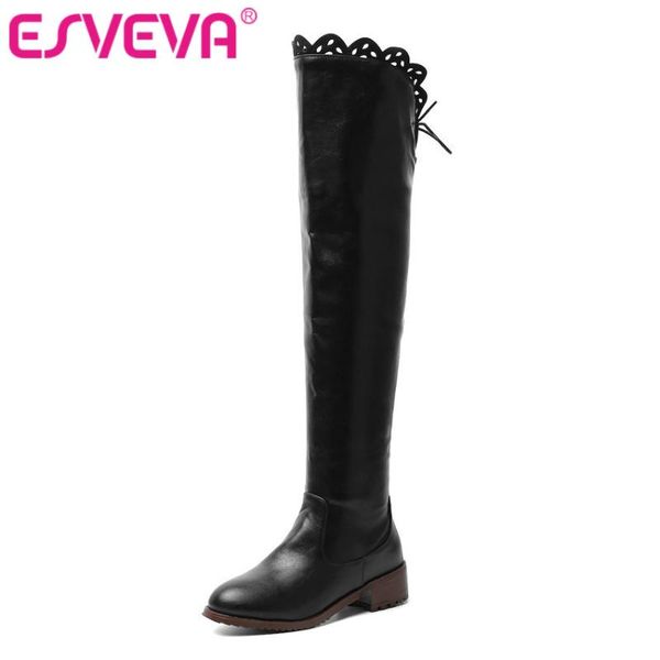 boots esveva 2021 women over the knee winter square med heel lace up elastic motorcycle size 34-43, Black
boots esveva 2021 women over the knee winter square med heel lace up elastic motorcycle size 34-43, Black