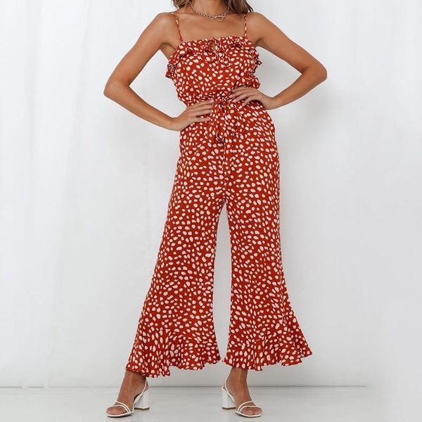 spaghetti strap ruffle female rompers casual ladies wide leg pannts summer womens polka dot jumpsuits red, Black;white
spaghetti strap ruffle female rompers casual ladies wide leg pannts summer womens polka dot jumpsuits red, Black;white