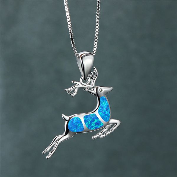 pendant necklaces charm female blue opal necklace dainty silver color chain for women cute animal deer wedding
pendant necklaces charm female blue opal necklace dainty silver color chain for women cute animal deer wedding
