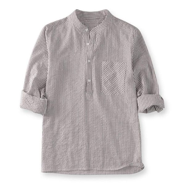2020 half button up shirt men vertical pinstripe shitrs chest pocket stand collar long sleeve shirts 5xl dropshipping, White;black
2020 half button up shirt men vertical pinstripe shitrs chest pocket stand collar long sleeve shirts 5xl dropshipping, White;black