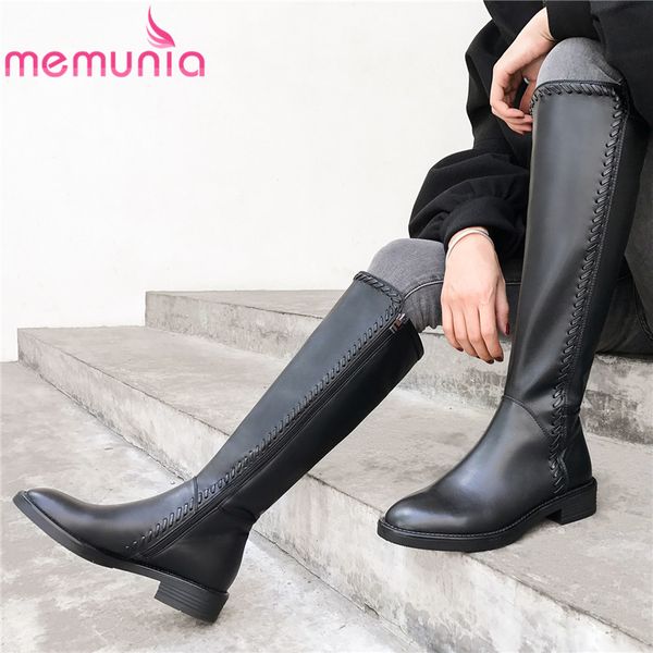 memunia 2020 knee high boots women genuine leather square heels shoes zipper autumn winter punk ladies boots, Black
memunia 2020 knee high boots women genuine leather square heels shoes zipper autumn winter punk ladies boots, Black