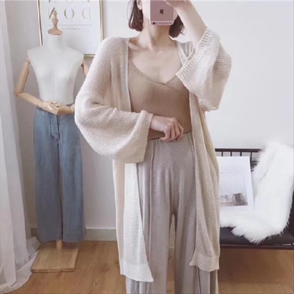 long summer cardigan women 2020 korean style long sleeve thin knit casual oversized sweater jacket knitwear khaki white t285, White;black
long summer cardigan women 2020 korean style long sleeve thin knit casual oversized sweater jacket knitwear khaki white t285, White;black