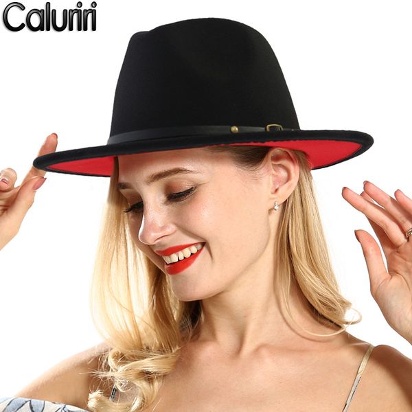 stingy brim hats caluriri women jazz hat red and black matching flat men fedora 2 tone different color wide autumn, Blue;gray 
stingy brim hats caluriri women jazz hat red and black matching flat men fedora 2 tone different color wide autumn, Blue;gray