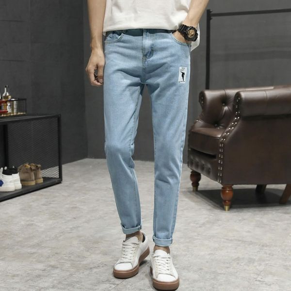 2020 men cotton straight regular-fit jeans mens casual solid soft pencil pants youth streetwear fashion scratched homens jeans, Blue
2020 men cotton straight regular-fit jeans mens casual solid soft pencil pants youth streetwear fashion scratched homens jeans, Blue