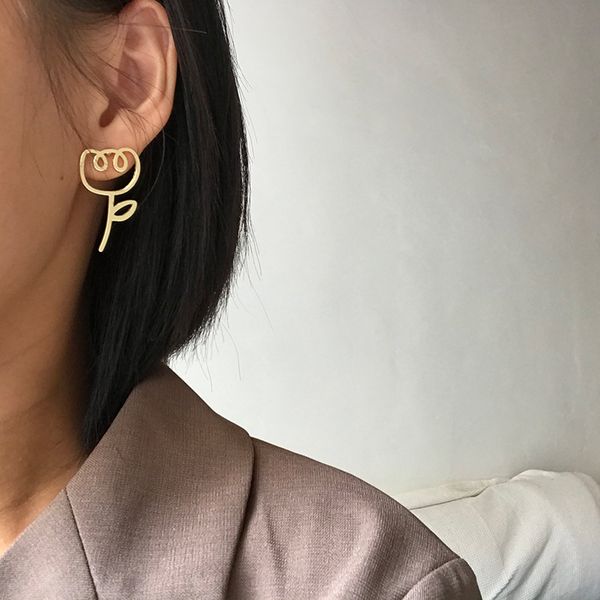 stud cute funny matte gold color metal flowers earrings for women earings, korean style woman girl friend gifts jewelry, Golden;silver
stud cute funny matte gold color metal flowers earrings for women earings, korean style woman girl friend gifts jewelry, Golden;silver