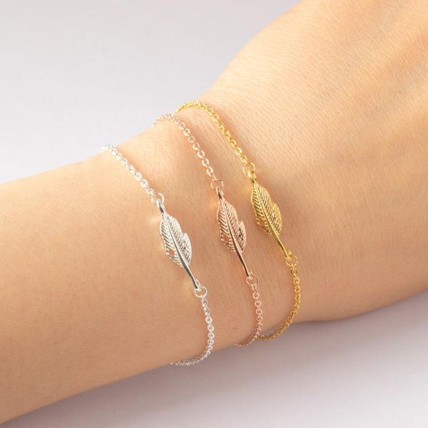 vintage feather leaf bracelets women's fashion charms jewelry pulseras stainless steel gold filled chain bracelet bijoux femme, Black
vintage feather leaf bracelets women's fashion charms jewelry pulseras stainless steel gold filled chain bracelet bijoux femme, Black