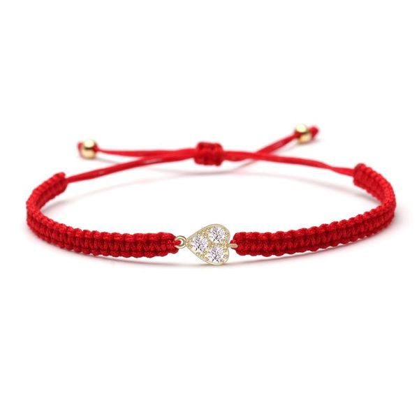 charm bracelets cute mini love heart white zircon crystal macrame bracelet women men red black string shiny braided jewelry, Golden;silver 
charm bracelets cute mini love heart white zircon crystal macrame bracelet women men red black string shiny braided jewelry, Golden;silver