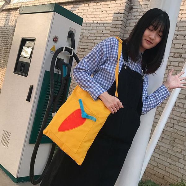 canvas cloth bag carrot pattern eco shopping bag for woman preppy style single shoulder black yellow school book
canvas cloth bag carrot pattern eco shopping bag for woman preppy style single shoulder black yellow school book