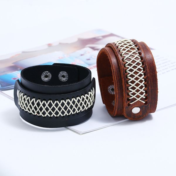 2020 new punk vintage leather bracelet men rope charm bracelets for men fashion jewelry accessories, Golden;silver
2020 new punk vintage leather bracelet men rope charm bracelets for men fashion jewelry accessories, Golden;silver