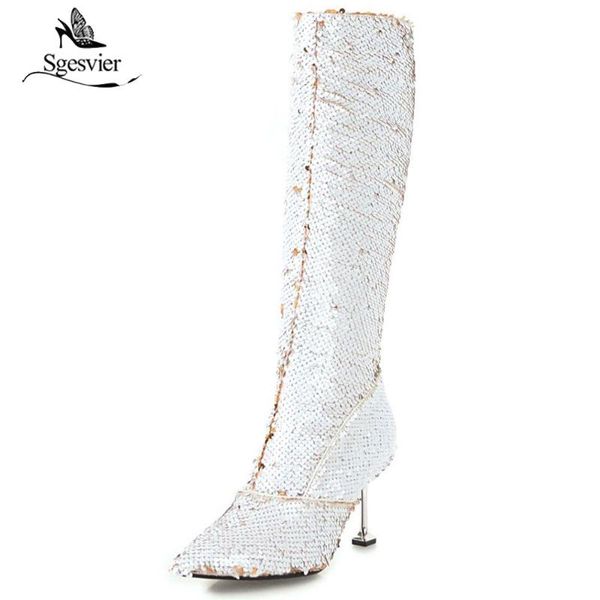 boots sgesvier 2021 winter stilettos pointed toe knee high gold silver glitter fashion bling women ox830, Black
boots sgesvier 2021 winter stilettos pointed toe knee high gold silver glitter fashion bling women ox830, Black