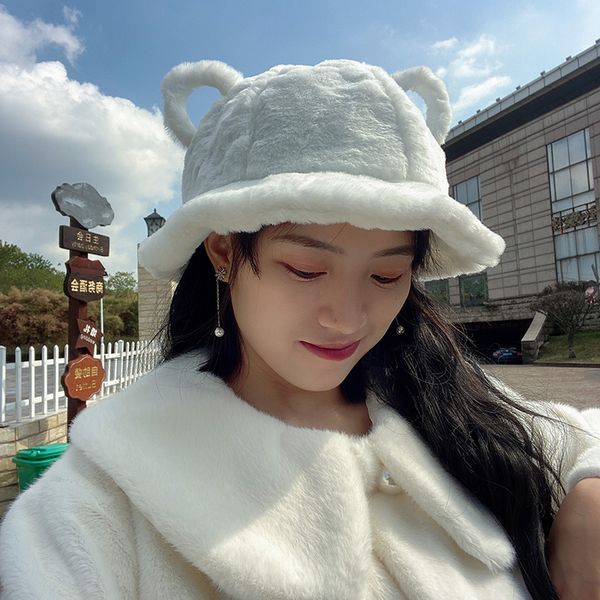 beanie/skull caps winter sweet girls bucket hat women cute kawaii bear ears velvet soft warm hats ladies fluffy faux fur fishing cap outdoor, Blue;gray
beanie/skull caps winter sweet girls bucket hat women cute kawaii bear ears velvet soft warm hats ladies fluffy faux fur fishing cap outdoor, Blue;gray