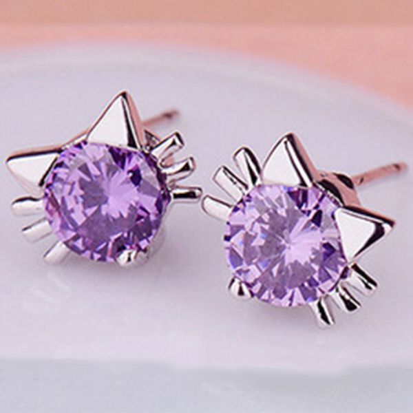 fashion women korean zircon earrings cute cat earrings rhinestone stud, Golden;silver
fashion women korean zircon earrings cute cat earrings rhinestone stud, Golden;silver