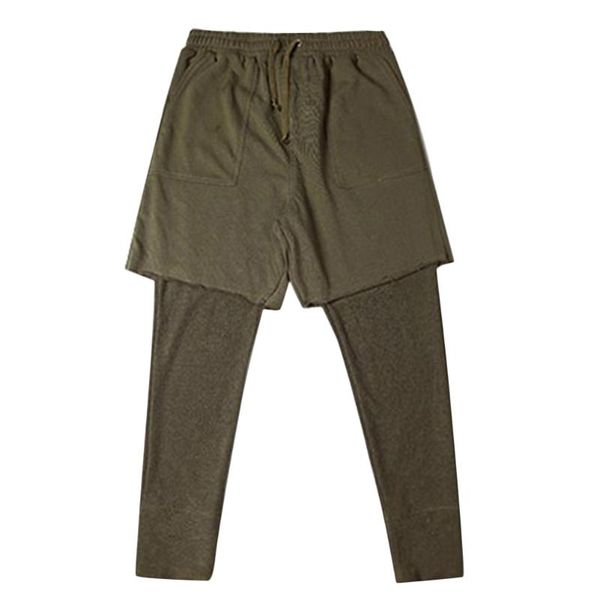 men fashion fitness fake two-piece long pants casual sweatpants baggy jogger hiphop pants bottoms, Black
men fashion fitness fake two-piece long pants casual sweatpants baggy jogger hiphop pants bottoms, Black