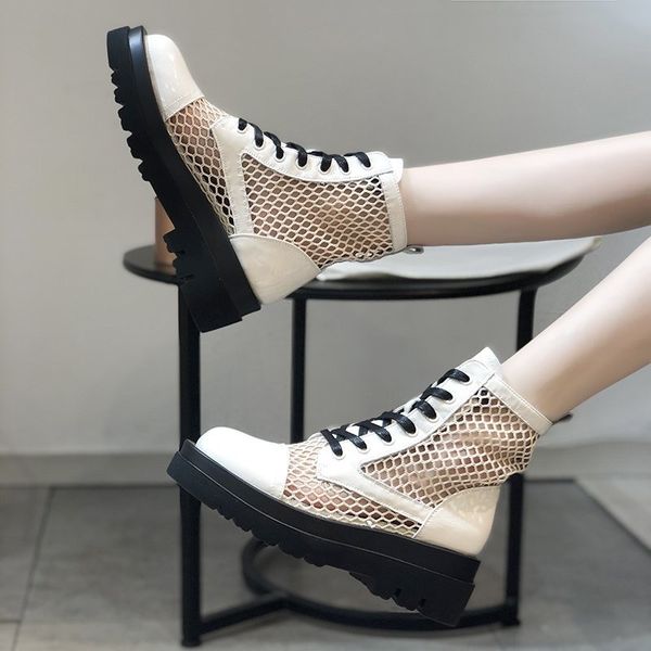 lady boots lace up summer booties brand women's shoes boots-women shoes round toe ladies lolita fashion rock 2020 rubber ankle, Black
lady boots lace up summer booties brand women's shoes boots-women shoes round toe ladies lolita fashion rock 2020 rubber ankle, Black