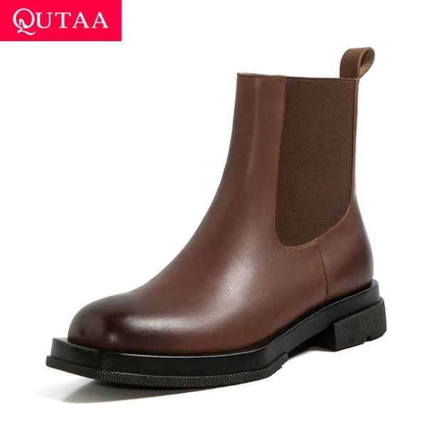 qutaa 2021 cow leather quality ankle boots retro square toe slip on women shoes autumn winter square heel short boots size 34-39, Black
qutaa 2021 cow leather quality ankle boots retro square toe slip on women shoes autumn winter square heel short boots size 34-39, Black