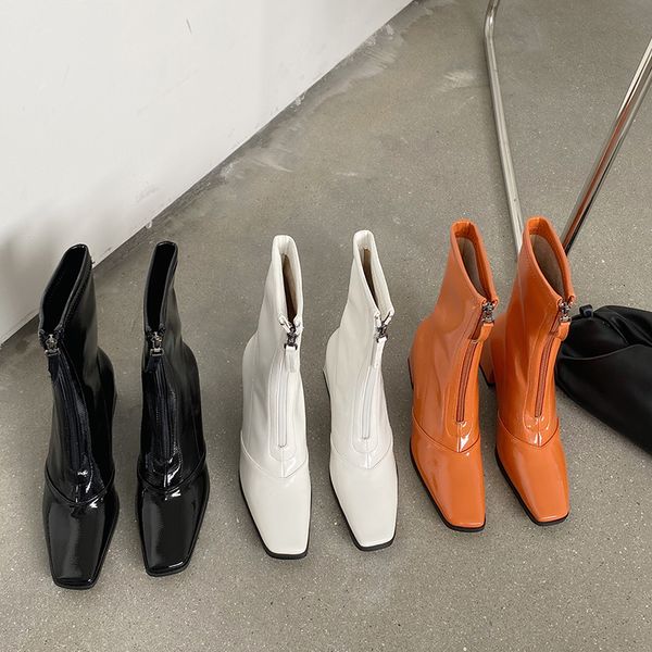 оранжевый моды для женщин сапоги botas дамы площади toe передняя молния блок средние каблуки короткие ботильоны латекс насосы, Black
оранжевый моды для женщин сапоги botas дамы площади toe передняя молния блок средние каблуки короткие ботильоны латекс насосы, Black